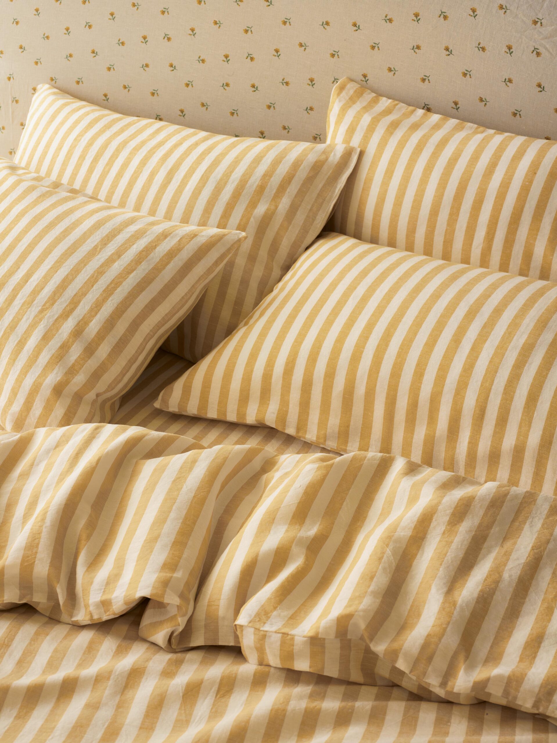 Honey_Pembroke_Stripe_Linen_Blend_Flat_Sheet