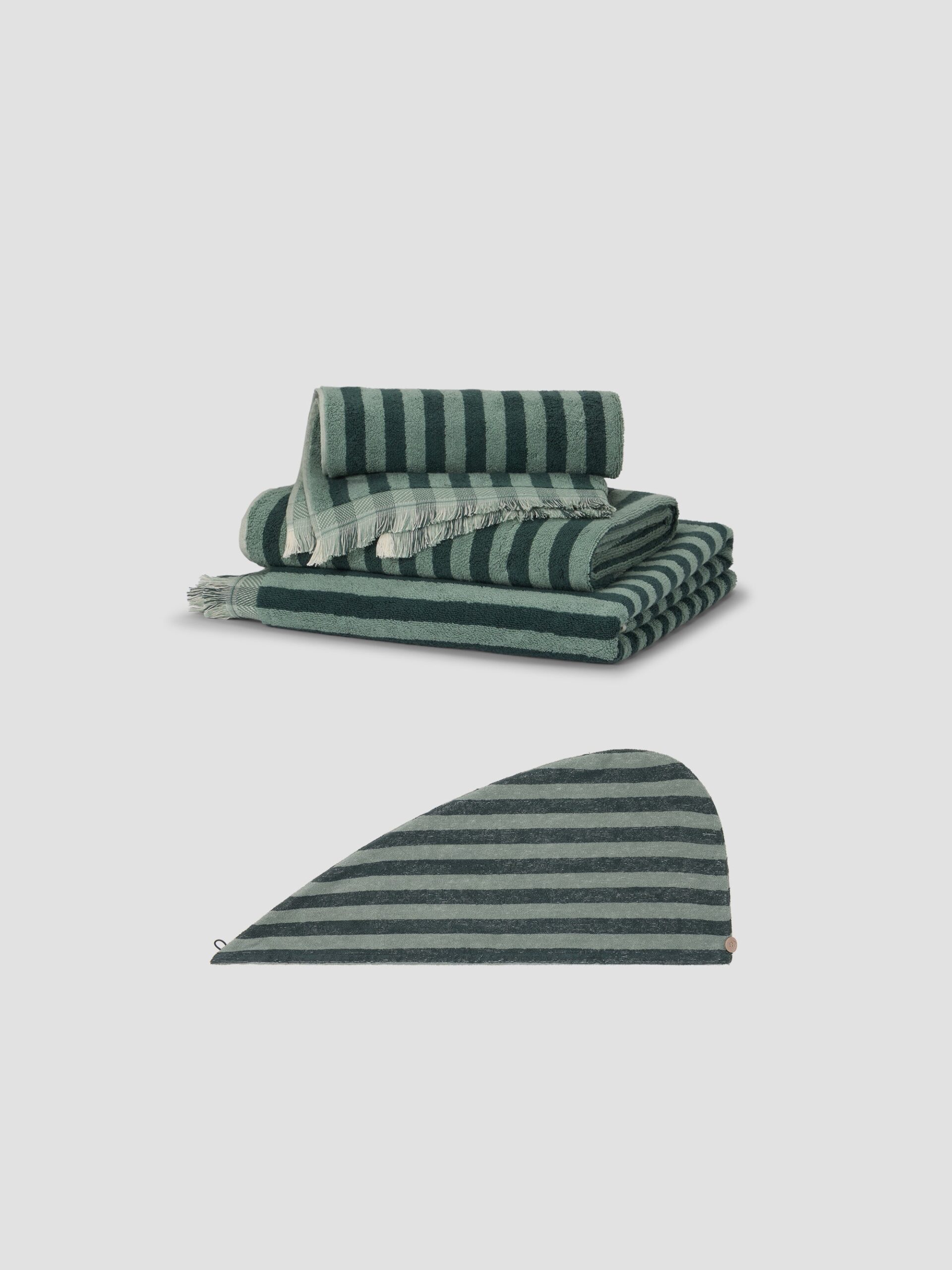 PEMBROKE-STRIPE-HAND-TOWEL-Pine-GreenStackcopy