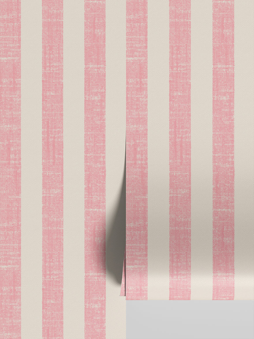 PinkBloomPembrokeStripeWallpaper-Roll