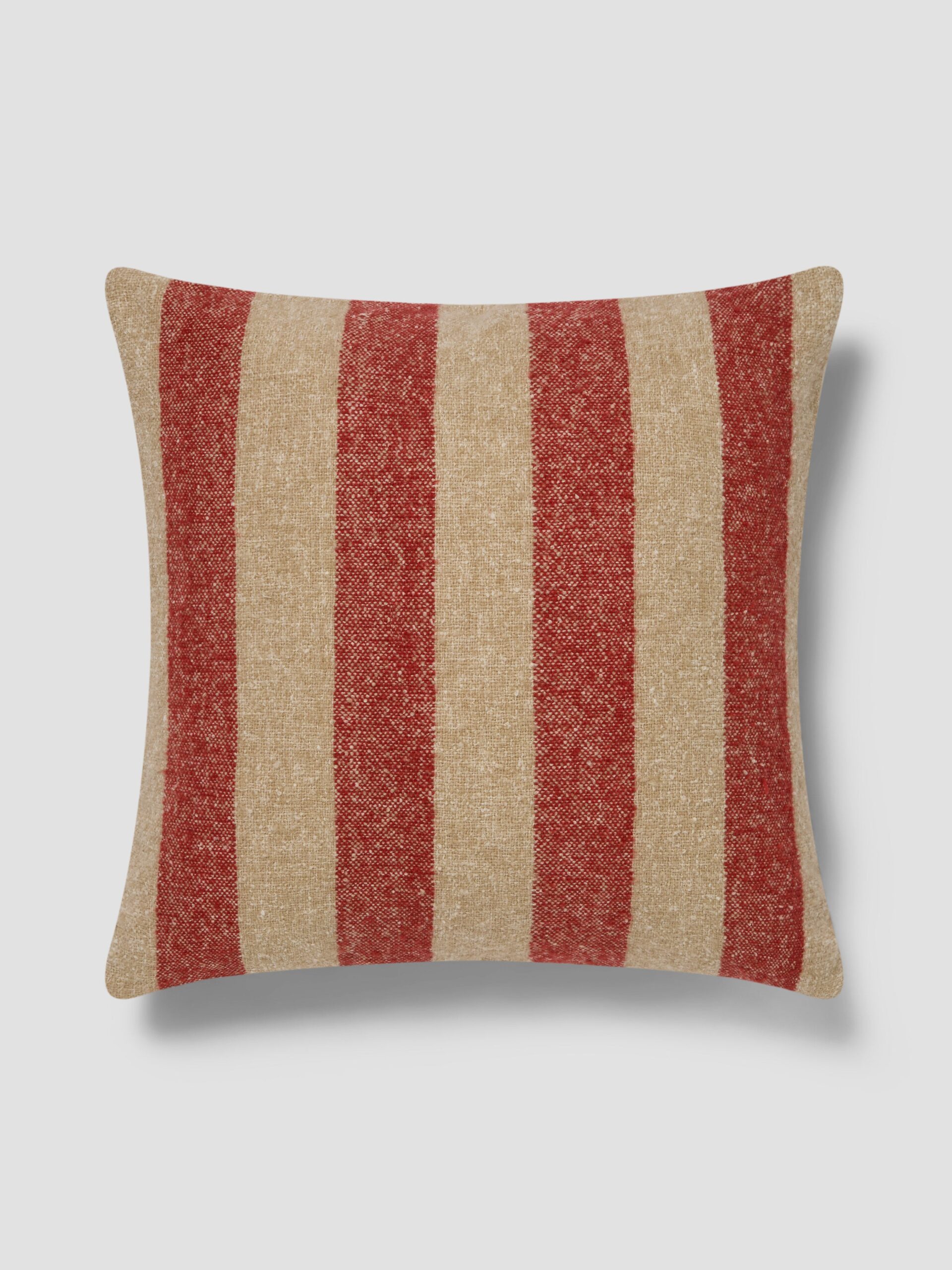 WIDE-STRIPE-WOOL-CUSHION-COVER-50x50SANDSTONE-RED-OATMEALOVERHEAD